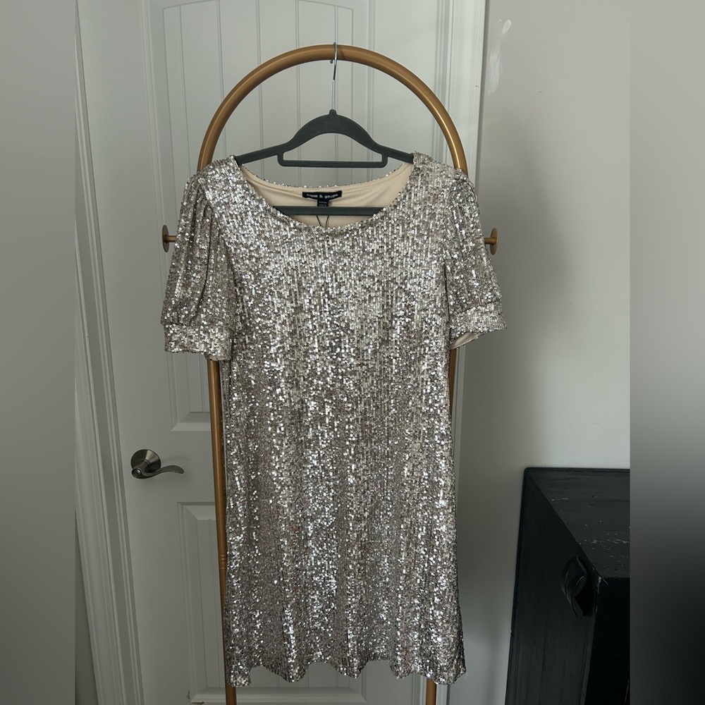 Silver Sequin Dress NWT